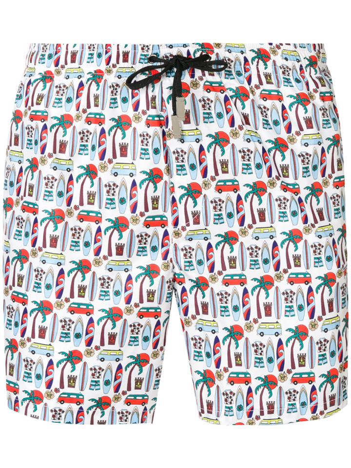 Fefè Printed Swim Shorts - White