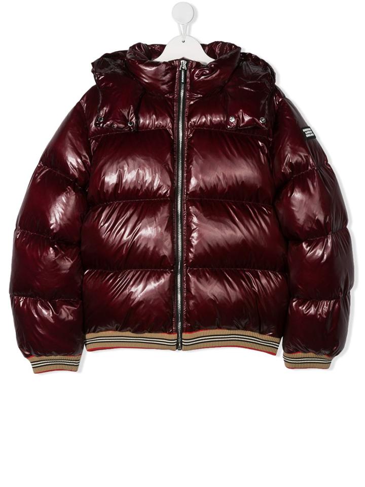 Burberry Kids Logo Padded Jacket - Red