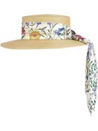 Gucci Papier Hat With New Flora Ribbon - Neutrals