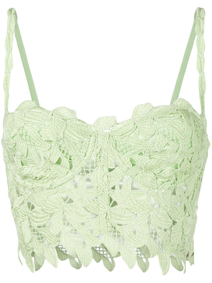 Ermanno Ermanno - Lace Top - Women - Cotton - 40, Green, Cotton