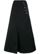 Ellery A-line Maxi Skirt, Women's, Size: 8, Black, Silk/cotton