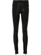 Paco Rabanne Panelled Leggings, Women's, Size: 38, Black, Lamb Skin/cotton/spandex/elastane