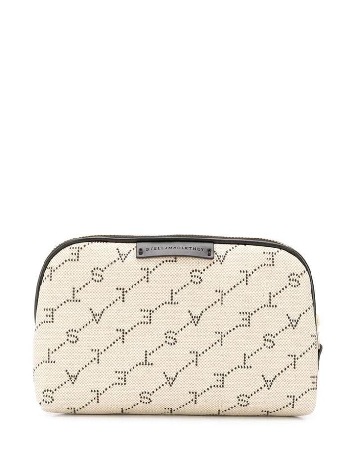 Stella Mccartney Monogram Print Make-up Bag - Neutrals