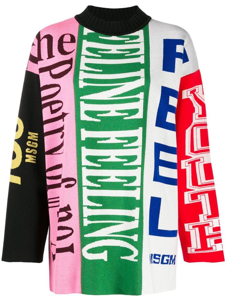 Msgm Oversized Jumper - Green