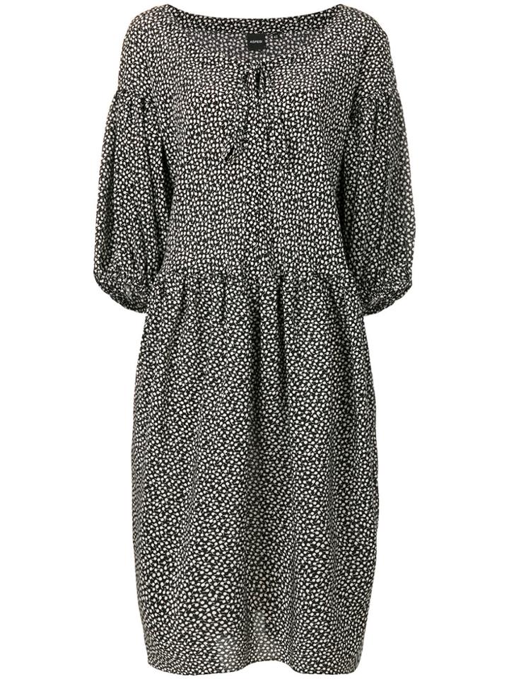 Aspesi Printed Midi Dress - Black