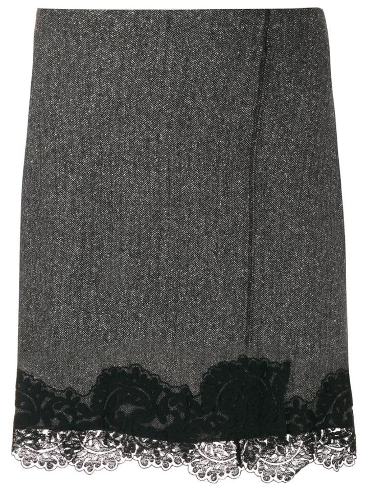 Dondup Lace Trim Straight Skirt - Black