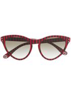 Gucci Eyewear Striped Cat Eye Sunglasses - Red