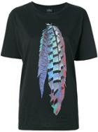 Marcelo Burlon County Of Milan - Feather Print T-shirt - Women - Cotton/polyester - Xs, Black, Cotton/polyester