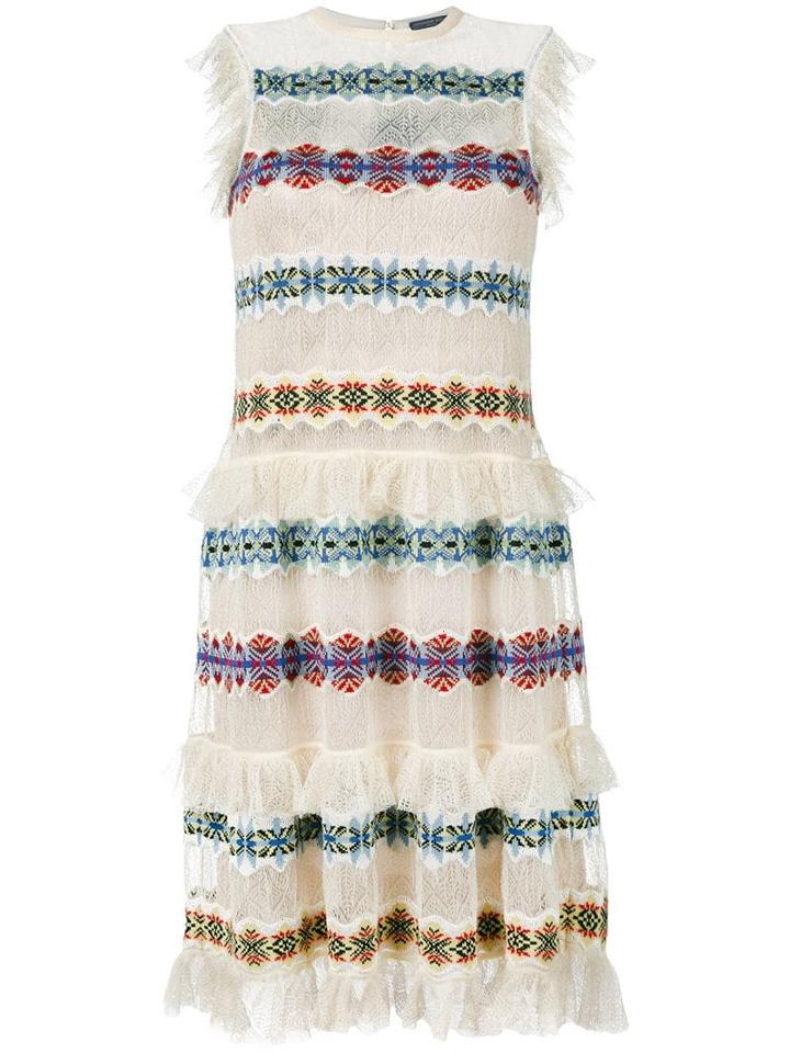 Alexander Mcqueen Sheer Embroidered Dress - Neutrals