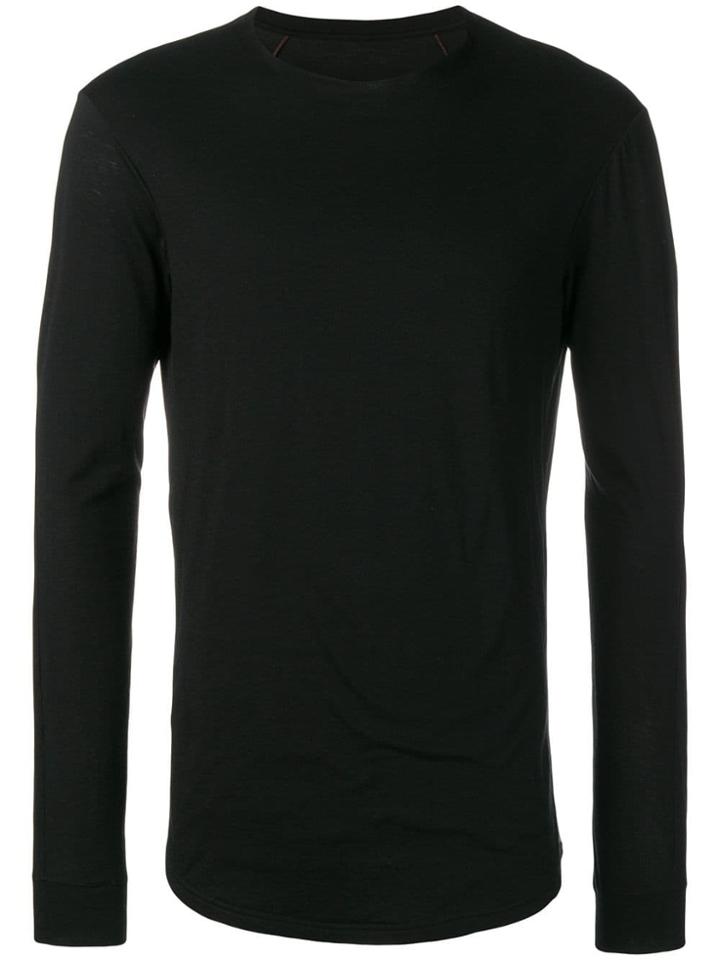 Devoa Round Neck Jersey Top - Black