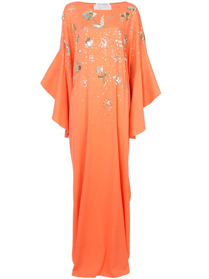Oscar De La Renta Embellished Maxi Dress - Yellow & Orange
