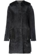 Manzoni 24 Fur-trimmed Shearling Coat, Women's, Size: 44, Brown, Mink Fur/sheep Skin/shearling