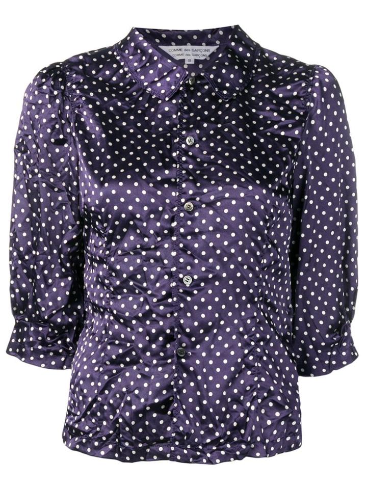 Comme Des Garçons Comme Des Garçons Polka Dot Print Shirt - Blue