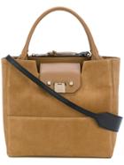 Jimmy Choo Robin Leather Trim Tote - Brown