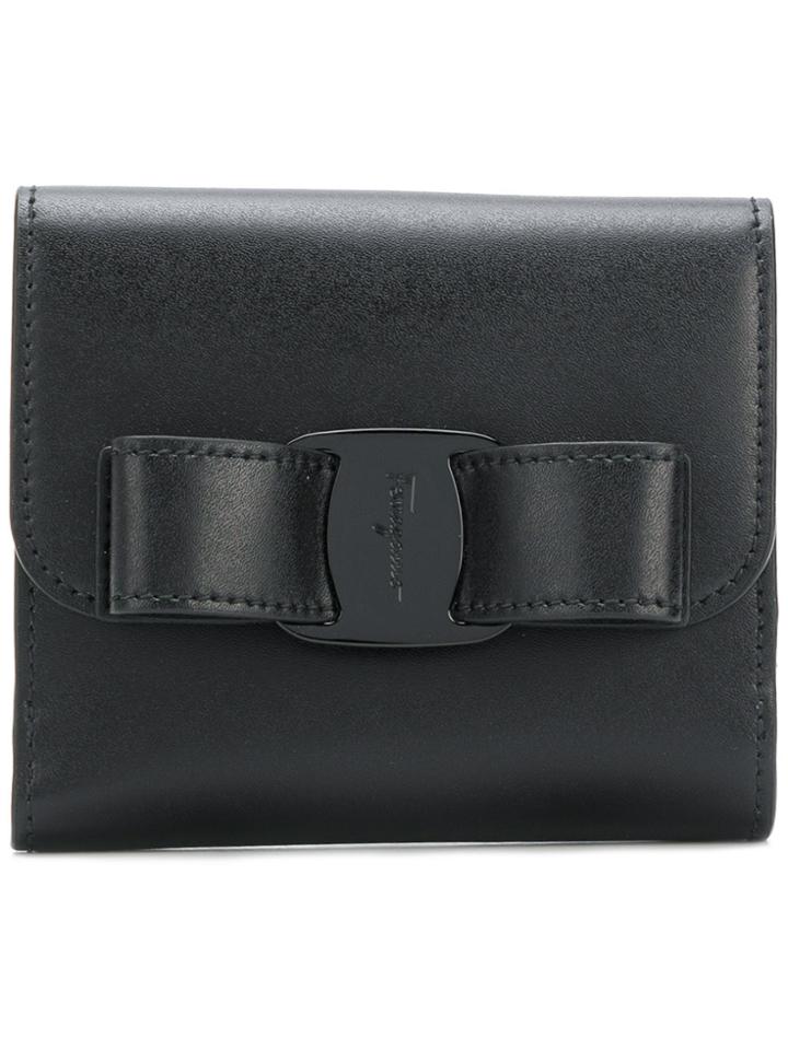 Salvatore Ferragamo Clasp Detail Wallet - Black