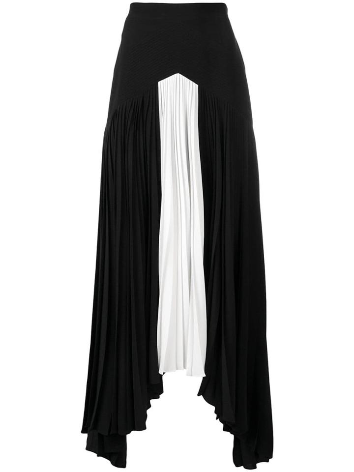 Givenchy Monochrome Panel Pleated Skirt - Black