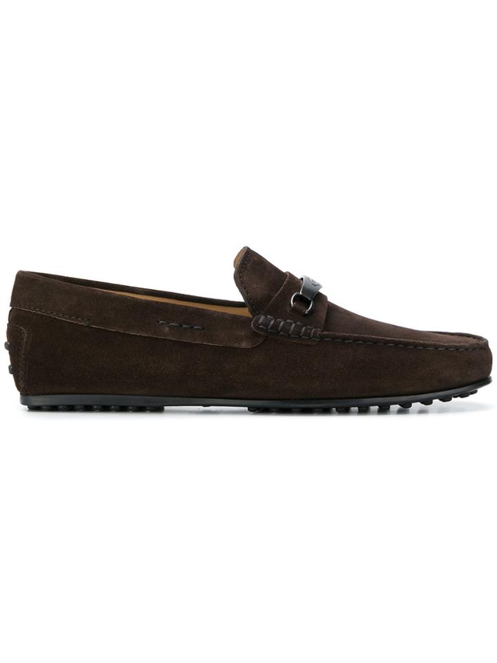 Tod's Logo Plaque Loafers - Brown