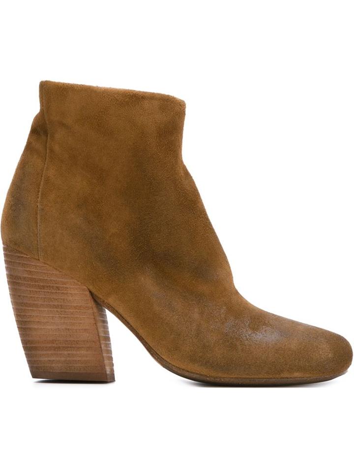 Marsèll Chunky Heel Ankle Boots, Women's, Size: 39.5, Nude/neutrals, Leather/rubber