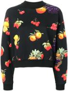 Msgm Fruit Print Sweatshirt - Black