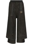 By Walid Wide-leg Layered-look Trousers - Black
