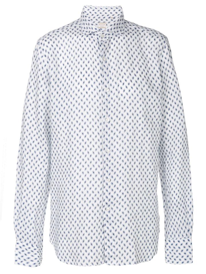 Xacus Cutaway Collar Printed Shirt - Blue
