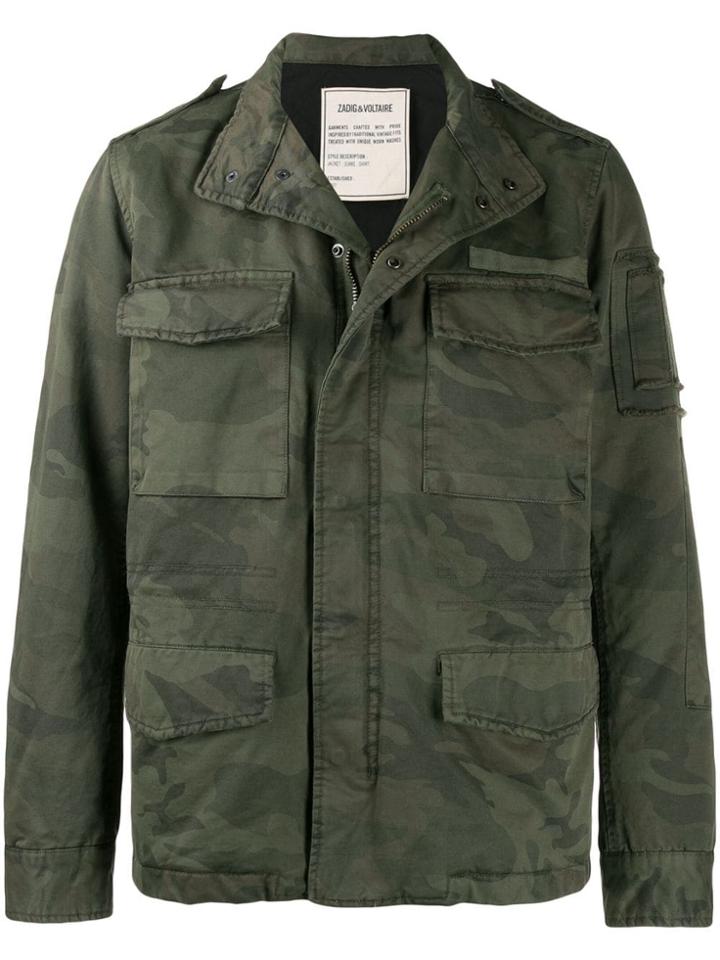 Zadig & Voltaire Bernard Camouflage Parka Coat - Green