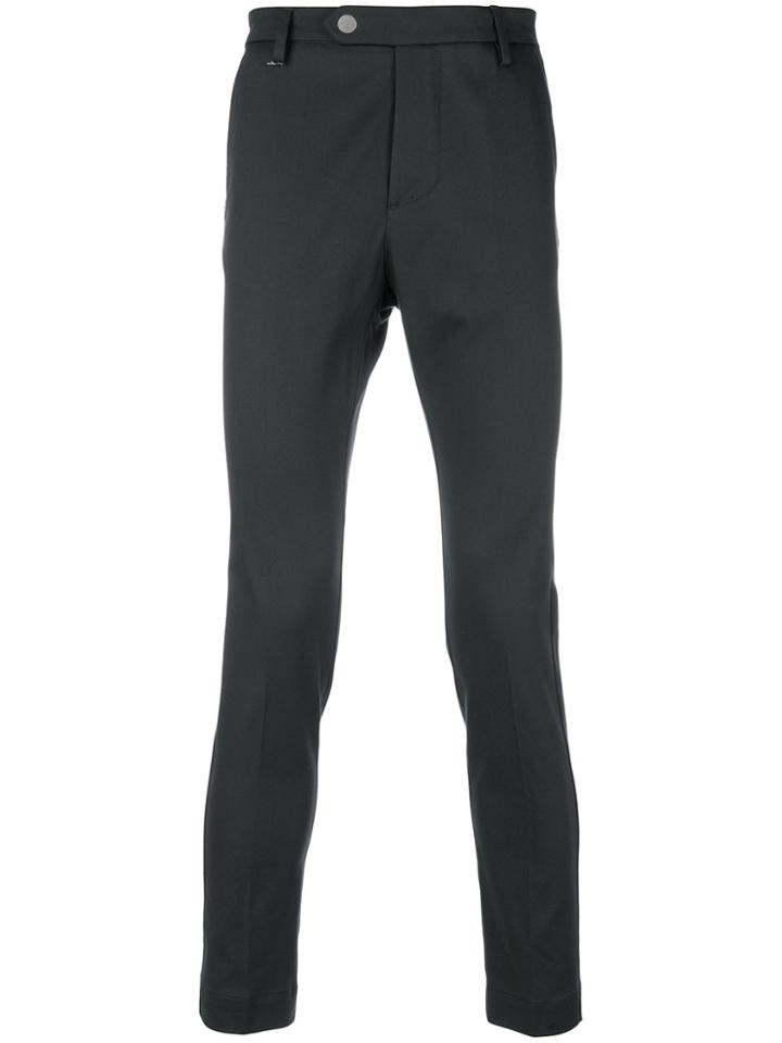 Entre Amis Slit Fit Cropped Trousers - Grey