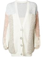 Stella Mccartney Faux Shearling Trim Cardigan - Nude & Neutrals