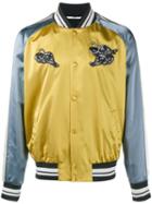 Valentino Panther Appliqué Bomber Jacket, Men's, Size: 50, Yellow/orange, Viscose/cotton/spandex/elastane