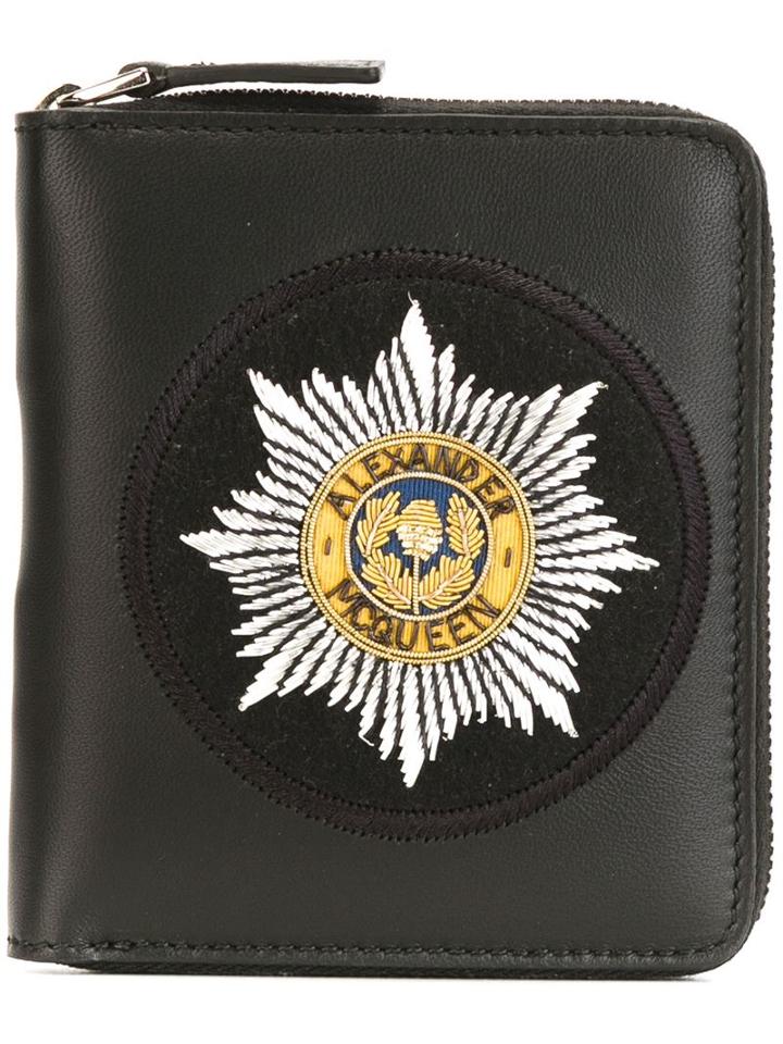 Alexander Mcqueen Embroidered Badge Wallet