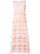 Red Valentino Point D'esprit Tulle Long Dress - Pink