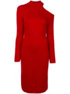 Versace Vintage Cut-out Knitted Dress - Red