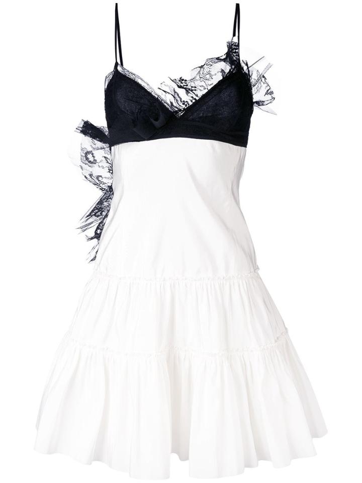 Giambattista Valli Contrast Lace Trim Dress - Nude & Neutrals