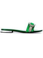 Toga Pulla Metallic Embellished Sandals - Green