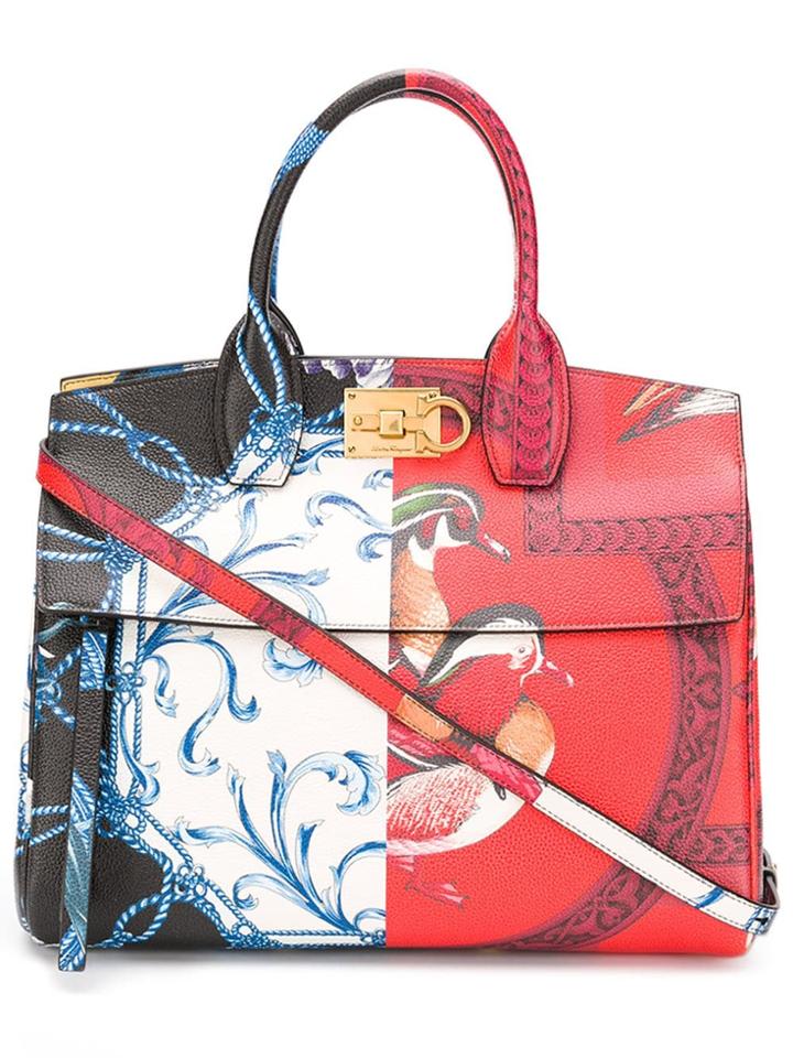 Salvatore Ferragamo The Studio Printed Bag - White