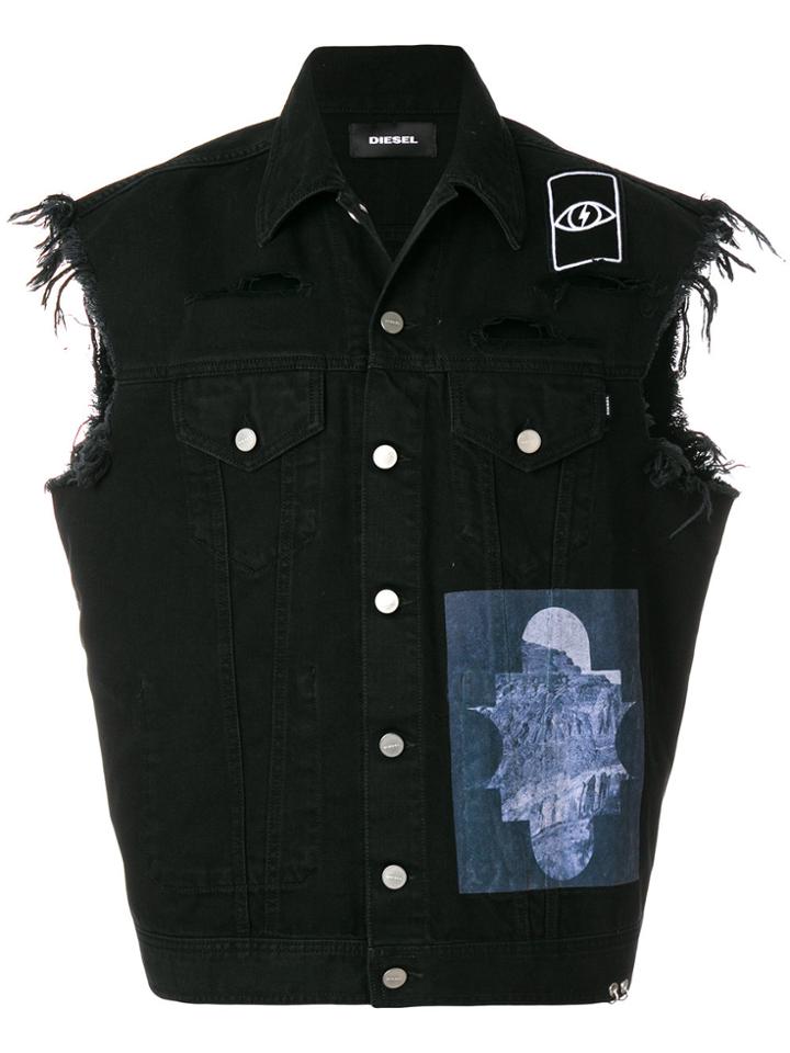 Diesel Denim Gilet - Black
