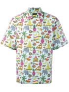 Prada Multi Print Shortsleeved Shirt, Men's, Size: Small, Cotton