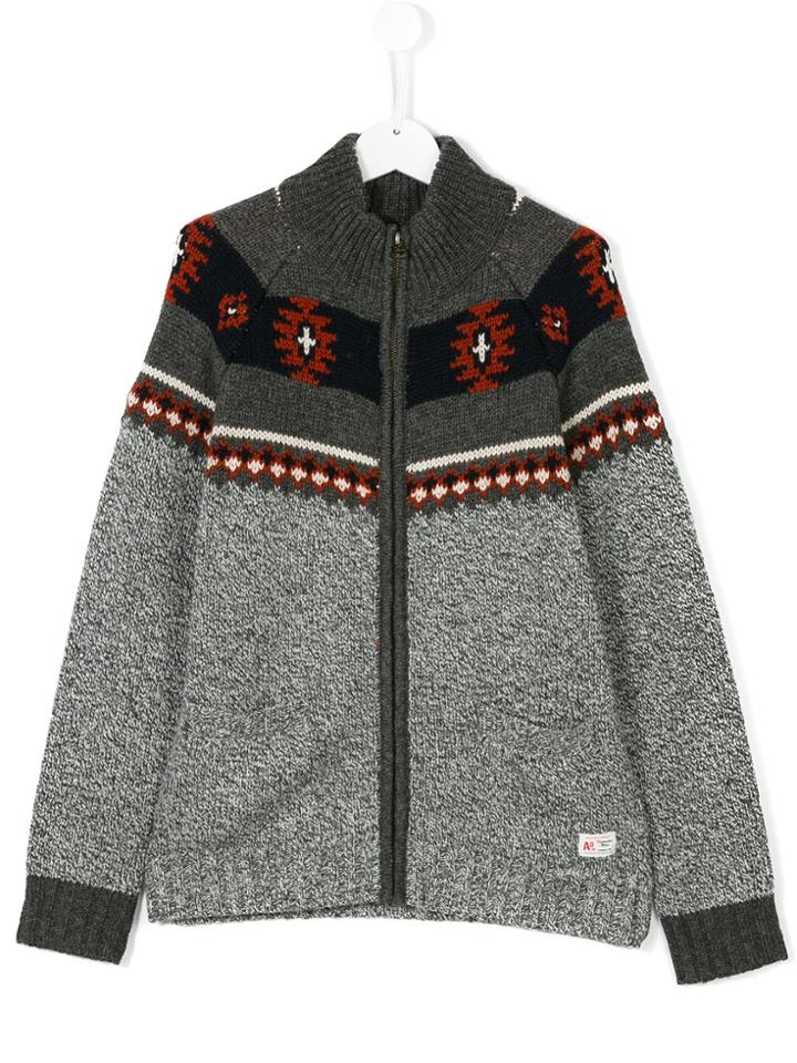 American Outfitters Kids Embroidered Cardigan - Grey