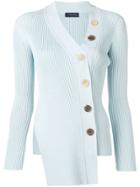 Eudon Choi Asymmetric Ribbed Cardigan - Blue