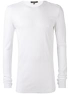 Unconditional Ribbed Crew Neck T-shirt, Men's, Size: Medium, White, Silk/rayon/cashmere