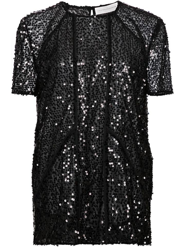 Victoria Beckham Sequinned Shortsleeved Top
