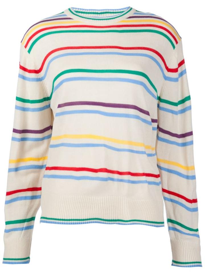 Unif Striped Jumper, Women's, Size: S, White, Acrylic