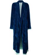 Attico 'talitha' Coat, Women's, Size: 2, Blue, Cotton/acetate/viscose