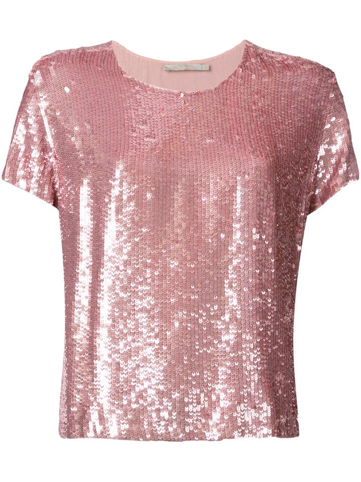 Amen Sequined T-shirt, Women's, Size: 42, Pink/purple, Viscose/polyester