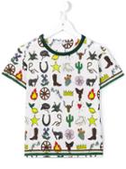 Dolce & Gabbana Kids Western Print T-shirt, Boy's, Size: 8 Yrs, White