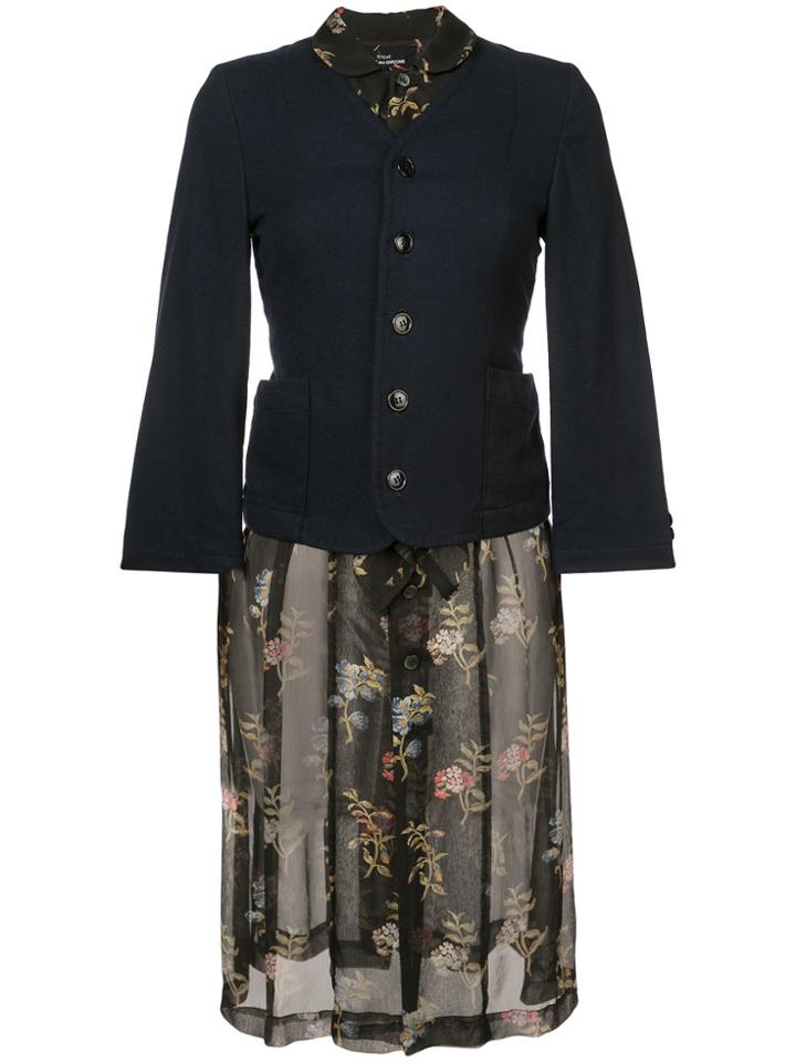 Comme Des Garçons Tricot Floral Print Dress - Blue