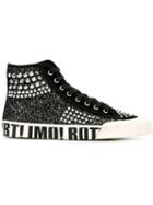 Ash Embellished Zip Up Meccabis Hi-top Sneakers, Women's, Size: 39, Black, Cotton/metal/rubber