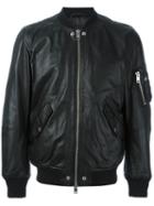 Diesel 'l-kit' Bomber Jacket, Men's, Size: Medium, Black, Sheep Skin/shearling/polyester