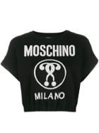 Moschino Cropped Logo Sweatshirt - Black