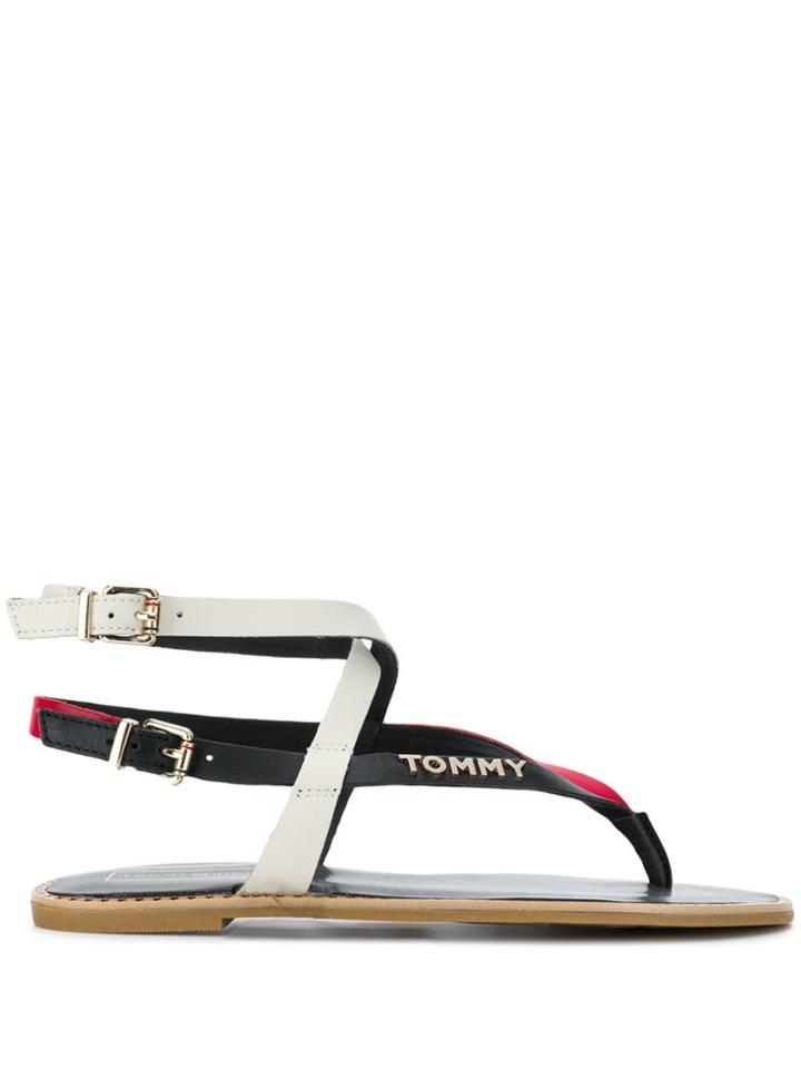Tommy Hilfiger Flat Strappy Sandals - White